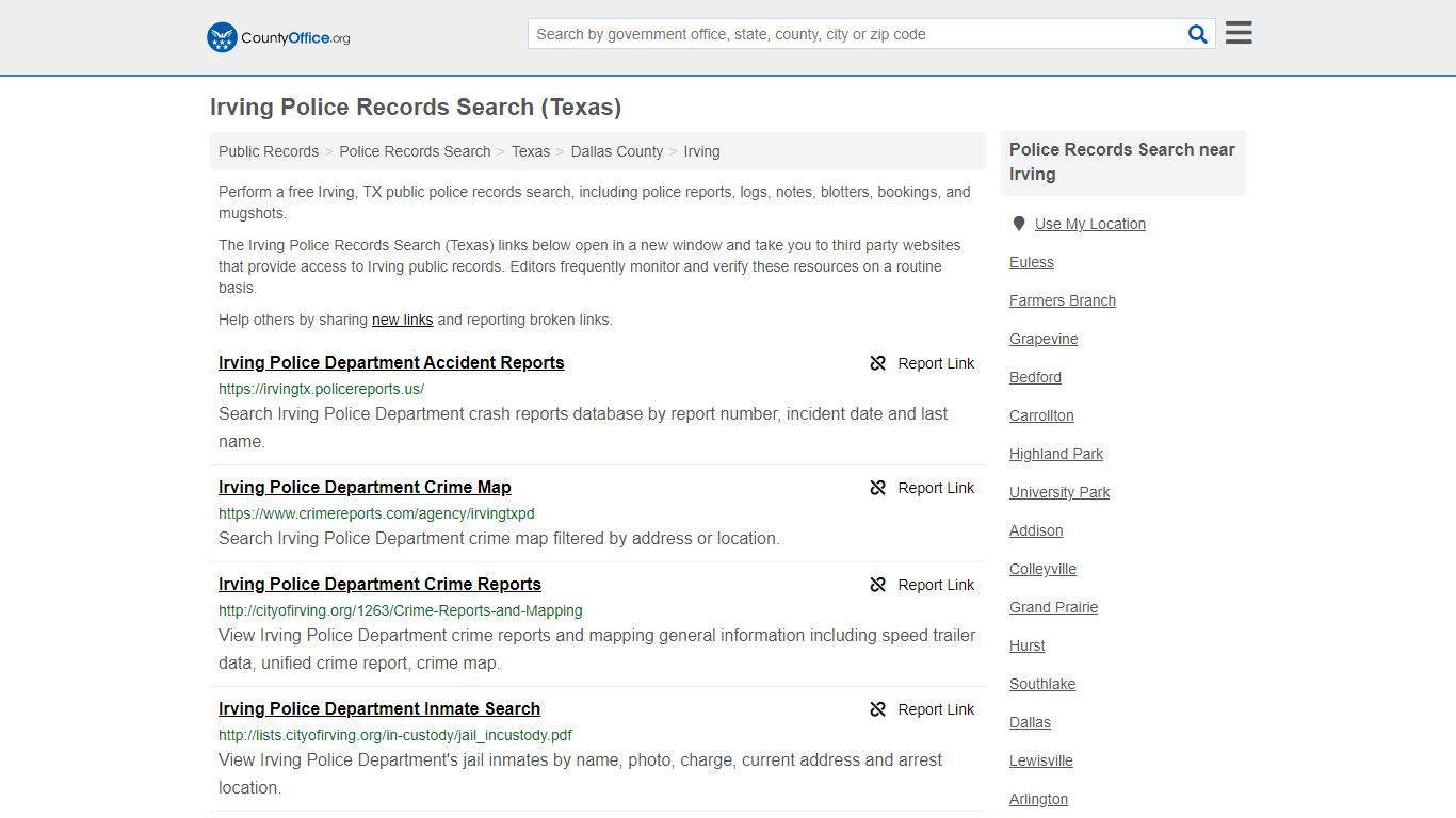 Police Records Search - Irving, TX (Accidents & Arrest ...